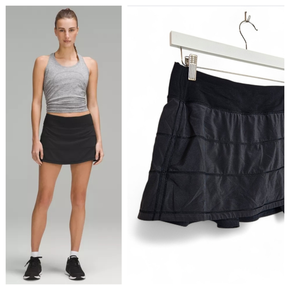 Lululemon Pace Rival Skirt Black Size 6 Mid-Rise Athletic Tennis Running Skort